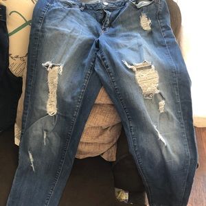 Lane Bryant distressed boyfriend jeans